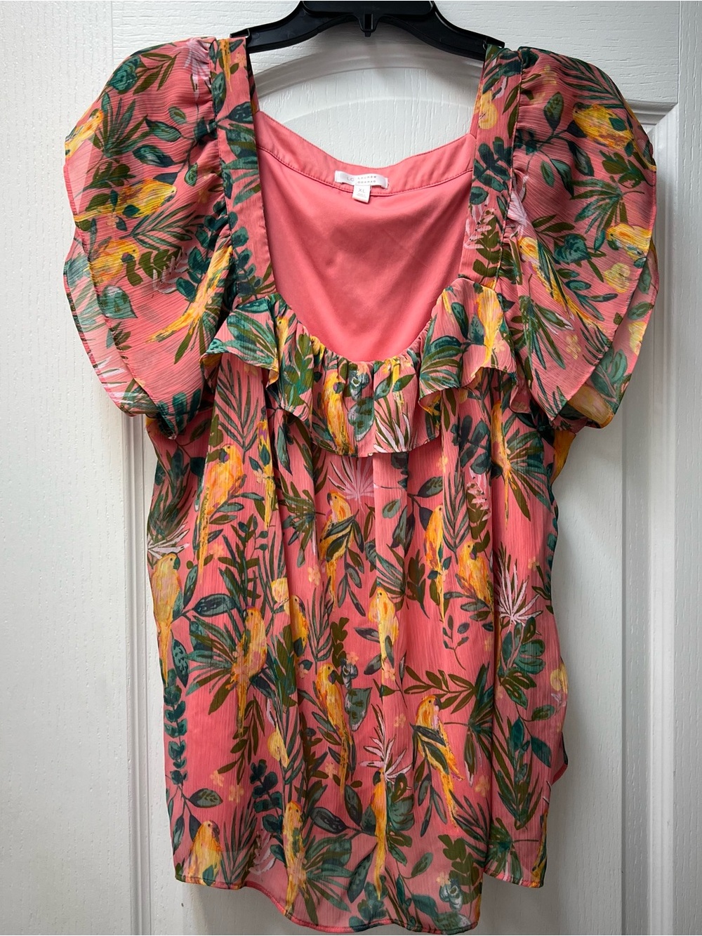 LC Lauren Conrad Tropical Floral Top Sz XL